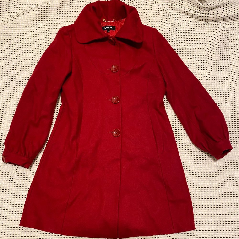 Guess wool blend red coat